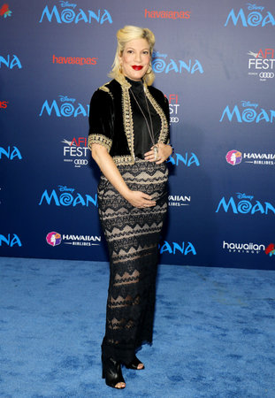 Tori Spelling at the AFI FEST 2016 Premiere of &#39;Moana&#39; held at the El Capitan Theatre in Hollywood, USA on November 14, 2016.のeditorial素材