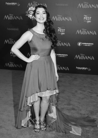 Auliâi Cravalho at the AFI FEST 2016 Premiere of 'Moana' held at the El Capitan Theatre in Hollywood, USA on November 14, 2016.のeditorial素材