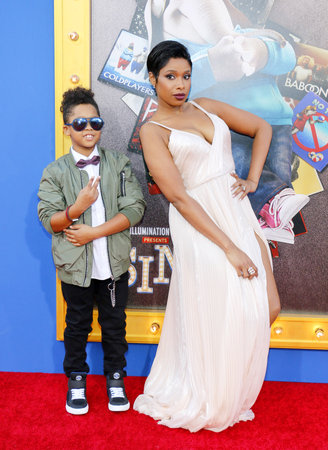 Jennifer Hudson at the Los Angeles premiere of 'Sing' held at the Microsoft Theater in Los Angeles, USA on December 3, 2016.のeditorial素材