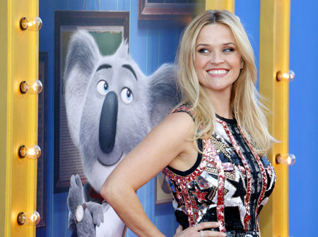 Reese Witherspoon at the Los Angeles premiere of 'Sing' held at the Microsoft Theater in Los Angeles, USA on December 3, 2016.のeditorial素材