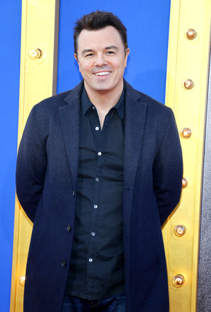 Seth MacFarlane at the Los Angeles premiere of 'Sing' held at the Microsoft Theater in Los Angeles, USA on December 3, 2016.のeditorial素材