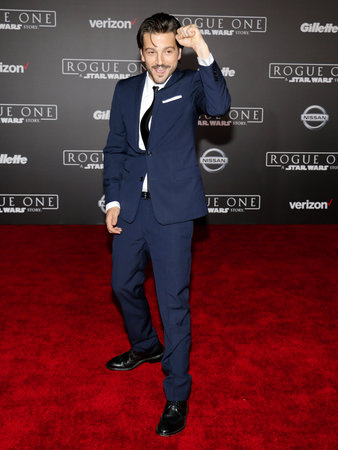 Diego Luna at the World premiere of 'Rogue One: A Star Wars Story' held at the Pantages Theatre in Hollywood, USA on December 10, 2016.のeditorial素材