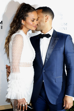 John Legend and Chrissy Teigen at the Art of Elysium Celebrating the 10th Anniversary held at the Red Studios in Los Angeles, USA on January 7, 2017.のeditorial素材