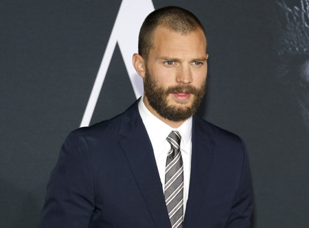 Jamie Dornan at the Los Angeles premiere of 'Fifty Shades Darker' held at the Theatre at Ace Hotel in Los Angeles, USA on February 2, 2017.のeditorial素材