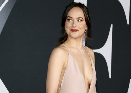 Dakota Johnson at the Los Angeles premiere of 'Fifty Shades Darker' held at the Theatre at Ace Hotel in Los Angeles, USA on February 2, 2017.のeditorial素材