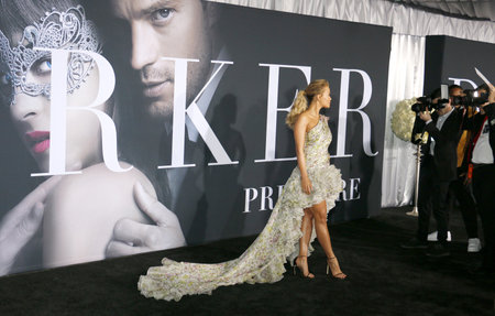 Rita Ora at the Los Angeles premiere of 'Fifty Shades Darker' held at the Theatre at Ace Hotel in Los Angeles, USA on February 2, 2017.のeditorial素材