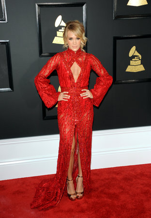 Carrie Underwood at the 59th GRAMMY Awards held at the Staples Center in Los Angeles, USA on February 12, 2017.のeditorial素材