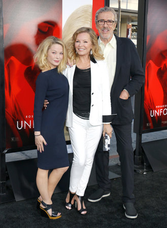 Cheryl Ladd, Brian Russell and Jordan Ladd at the Los Angeles premiere of 'Unforgettable' held at the TCL Chinese Theatre in Hollywood, USA on April 18, 2017.のeditorial素材