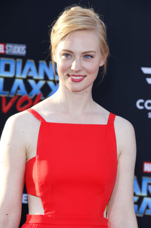 Deborah Ann Woll at the Los Angeles premiere of 'Guardians Of The Galaxy Vol. 2' held at the Dolby Theatre in Hollywood, USA on April 19, 2017.のeditorial素材