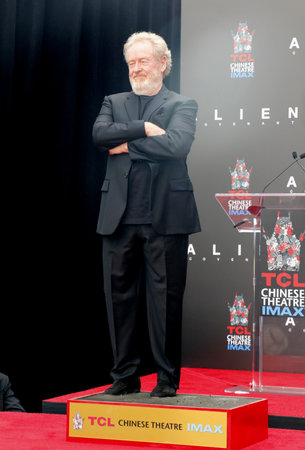 Ridley Scott at Sir Ridley Scott Hand And Footprint Ceremony held at the TCL Chinese Theatre in Hollywood, USA on May 17, 2017.のeditorial素材