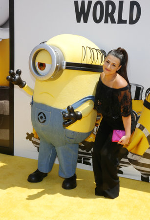 Dana Gaier at the World premiere of 'Despicable Me 3' held at the Shrine Auditorium in Los Angeles, USA on June 24, 2017.のeditorial素材