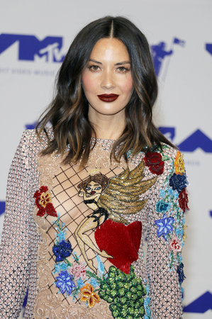 Olivia Munn at the 2017 MTV Video Music Awards held at the Forum in Inglewood, USA on August 27, 2017.のeditorial素材
