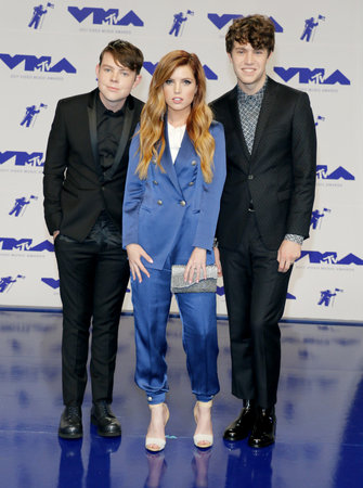 Sydney, Noah and Graham Sierota of Echosmith at the 2017 MTV Video Music Awards held at the Forum in Inglewood, USA on August 27, 2017.のeditorial素材