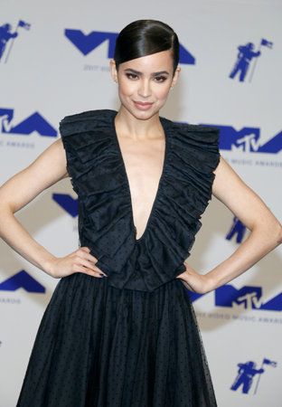 Sofia Carson at the 2017 MTV Video Music Awards held at the Forum in Inglewood, USA on August 27, 2017.のeditorial素材