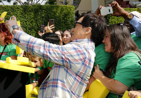 Jackie Chan at the Los Angeles premiere of 'The LEGO Ninjago Movie' held at the Regency Village Theatre in Westwood, USA on September 16, 2017.のeditorial素材