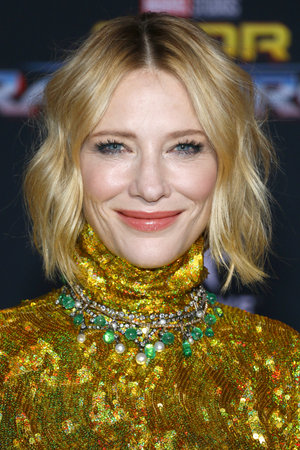 Cate Blanchett at the World premiere of 'Thor: Ragnarok' held at the El Capitan Theatre in Hollywood, USA on October 10, 2017.のeditorial素材