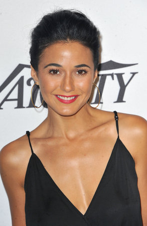 Emmanuelle Chriqui at the Variety's Power Of Women: Los Angeles held at the Beverly Wilshire Four Seasons Hotel in Beverly Hills, USA on October 13, 2017.のeditorial素材