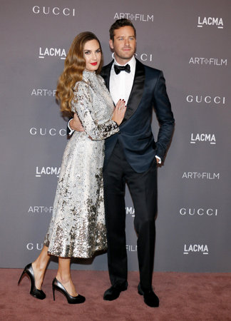 Elizabeth Chambers and Armie Hammer at the 2017 LACMA Art + Film Gala held at the LACMA in Los Angeles, USA on November 4, 2017.のeditorial素材