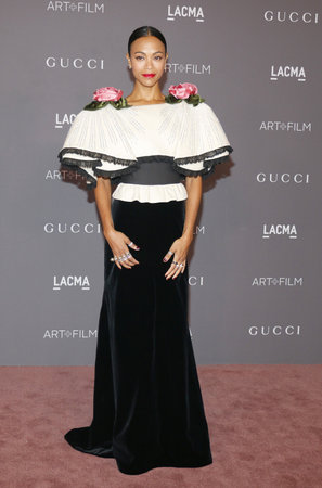 Zoe Saldana at the 2017 LACMA Art + Film Gala held at the LACMA in Los Angeles, USA on November 4, 2017.のeditorial素材