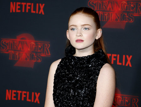 Sadie Sink at the Netflix's season 2 premiere of 'Stranger Things' held at the Regency Village Theatre in Westwood, USA on October 26, 2017.のeditorial素材