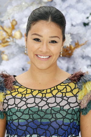 Gina Rodriguez at the Los Angeles premiere of 'The Star' held at the Regency Village Theatre in Westwood, USA on November 12, 2017.のeditorial素材