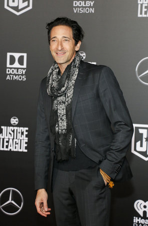 Adrien Brody at the World premiere of 'Justice League' held at the Dolby Theatre in Hollywood, USA on November 13, 2017.のeditorial素材