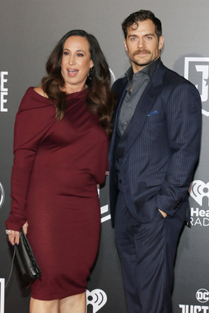 Dany Garcia and Henry Cavill at the World premiere of 'Justice League' held at the Dolby Theatre in Hollywood, USA on November 13, 2017.のeditorial素材