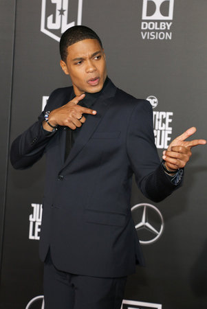Ray Fisher at the World premiere of 'Justice League' held at the Dolby Theatre in Hollywood, USA on November 13, 2017.のeditorial素材