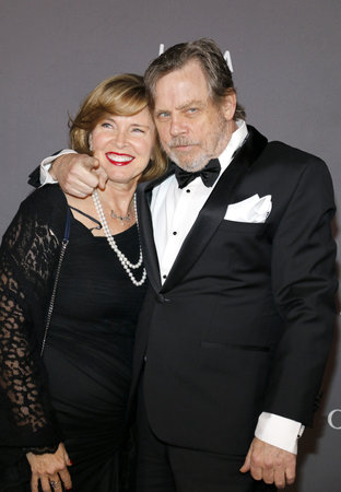 Marilou York and Mark Hamill at the 2017 LACMA Art + Film Gala held at the LACMA in Los Angeles, USA on November 4, 2017.のeditorial素材