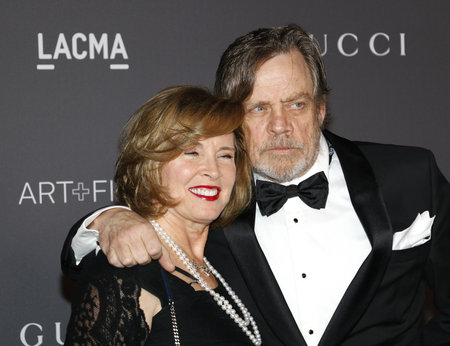 Marilou York and Mark Hamill at the 2017 LACMA Art + Film Gala held at the LACMA in Los Angeles, USA on November 4, 2017.のeditorial素材
