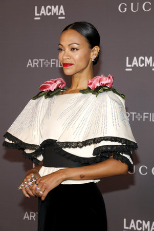 Zoe Saldana at the 2017 LACMA Art + Film Gala held at the LACMA in Los Angeles, USA on November 4, 2017.のeditorial素材