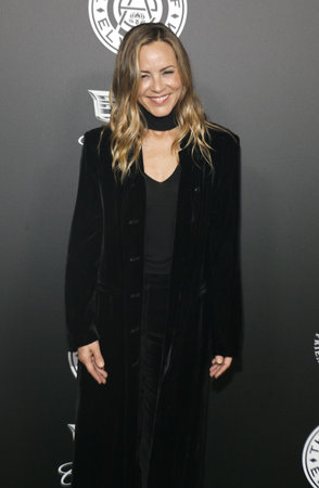 Mira Sorvino at the Art Of Elysium's 11th Annual Heaven Celebration held at the Barker Hangar in Santa Monica, USA on January 6, 2018.のeditorial素材