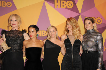 Zoe Kravitz, Reese Witherspoon, Laura Dern, Shailene Woodley and Nicole Kidman at the HBO's 2018 Official Golden Globe Awards After Party held at the Circa 55 Restaurant in Beverly Hills, USA on January 7, 2018.のeditorial素材