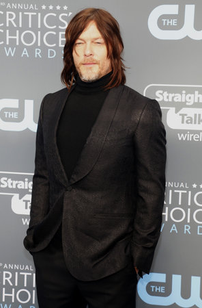 Norman Reedus at the 23rd Annual Critics' Choice Awards held at the Barker Hangar in Santa Monica, USA on January 11, 2018.のeditorial素材