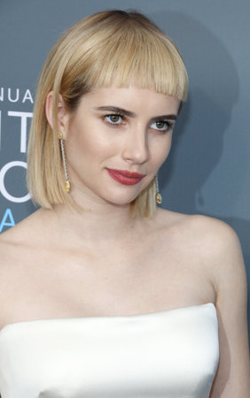 Emma Roberts at the 23rd Annual Critics' Choice Awards held at the Barker Hangar in Santa Monica, USA on January 11, 2018.のeditorial素材