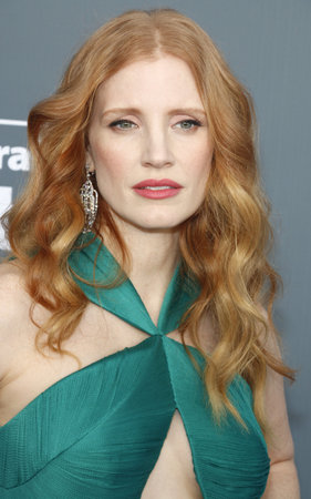 Jessica Chastain at the 23rd Annual Critics' Choice Awards held at the Barker Hangar in Santa Monica, USA on January 11, 2018.のeditorial素材