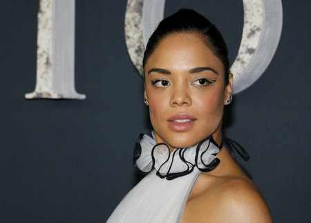 Tessa Thompson at the Los Angeles premiere of 'Annihilation' held at the Regency Village Theater in Westwood, USA on February 13, 2018.のeditorial素材