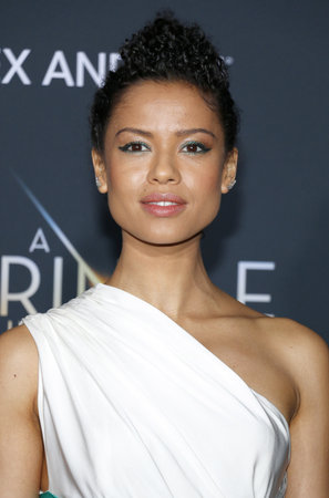 Gugu Mbatha-Raw at the Los Angeles premiere of 'A Wrinkle In Time' held at the El Capitan Theater in Hollywood, USA on February 26, 2018.のeditorial素材