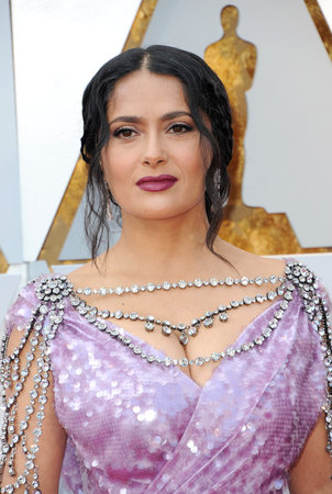 Salma Hayek at the 90th Annual Academy Awards held at the Dolby Theatre in Hollywood, USA on March 4, 2018.のeditorial素材
