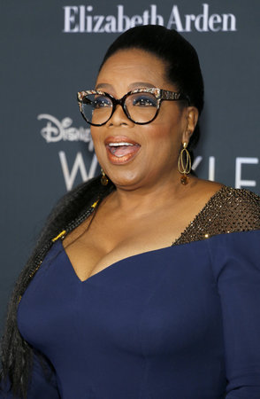 Oprah Winfrey at the Los Angeles premiere of 'A Wrinkle In Time' held at the El Capitan Theater in Hollywood, USA on February 26, 2018.のeditorial素材