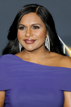 Mindy Kaling at the Los Angeles premiere of 'A Wrinkle In Time' held at the El Capitan Theater in Hollywood, USA on February 26, 2018.のeditorial素材