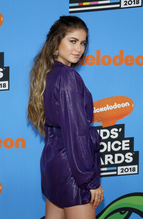 Sofia Reyes at the Nickelodeon's 2018 Kids' Choice Awards held at the Forum in Inglewood, USA on March 24, 2018.のeditorial素材