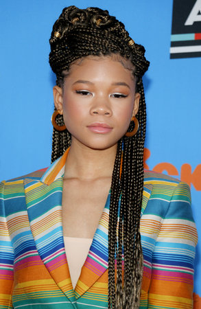 Storm Reid at the Nickelodeon's 2018 Kids' Choice Awards held at the Forum in Inglewood, USA on March 24, 2018.のeditorial素材