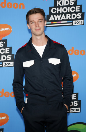 Patrick Schwarzenegger at the Nickelodeon's 2018 Kids' Choice Awards held at the Forum in Inglewood, USA on March 24, 2018.のeditorial素材