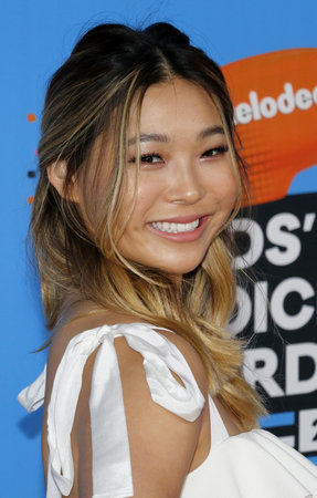 Chloe Kim at the Nickelodeon's 2018 Kids' Choice Awards held at the Forum in Inglewood, USA on March 24, 2018.のeditorial素材