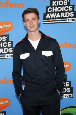 Patrick Schwarzenegger at the Nickelodeon's 2018 Kids' Choice Awards held at the Forum in Inglewood, USA on March 24, 2018.のeditorial素材