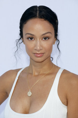 Draya Michele at the Los Angeles premiere of 'I Feel Pretty' held at the Regency Village Theatre in Westwood, USA on April 17, 2018.のeditorial素材