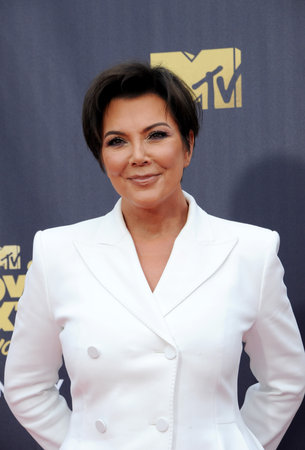 Kris Jenner at the 2018 MTV Movie And TV Awards held at the Barker Hangar in Santa Monica, USA on June 16, 2018.のeditorial素材