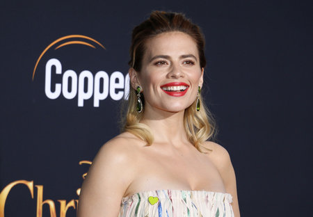 Hayley Atwell at the Los Angeles premiere of 'Christopher Robin' held at the Walt Disney Studios in Burbank, USA on July 30, 2018.のeditorial素材