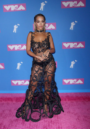 Rita Ora at the 2018 MTV Video Music Awards held at the Radio City Music Hall in New York, USA on August 20, 2018.のeditorial素材